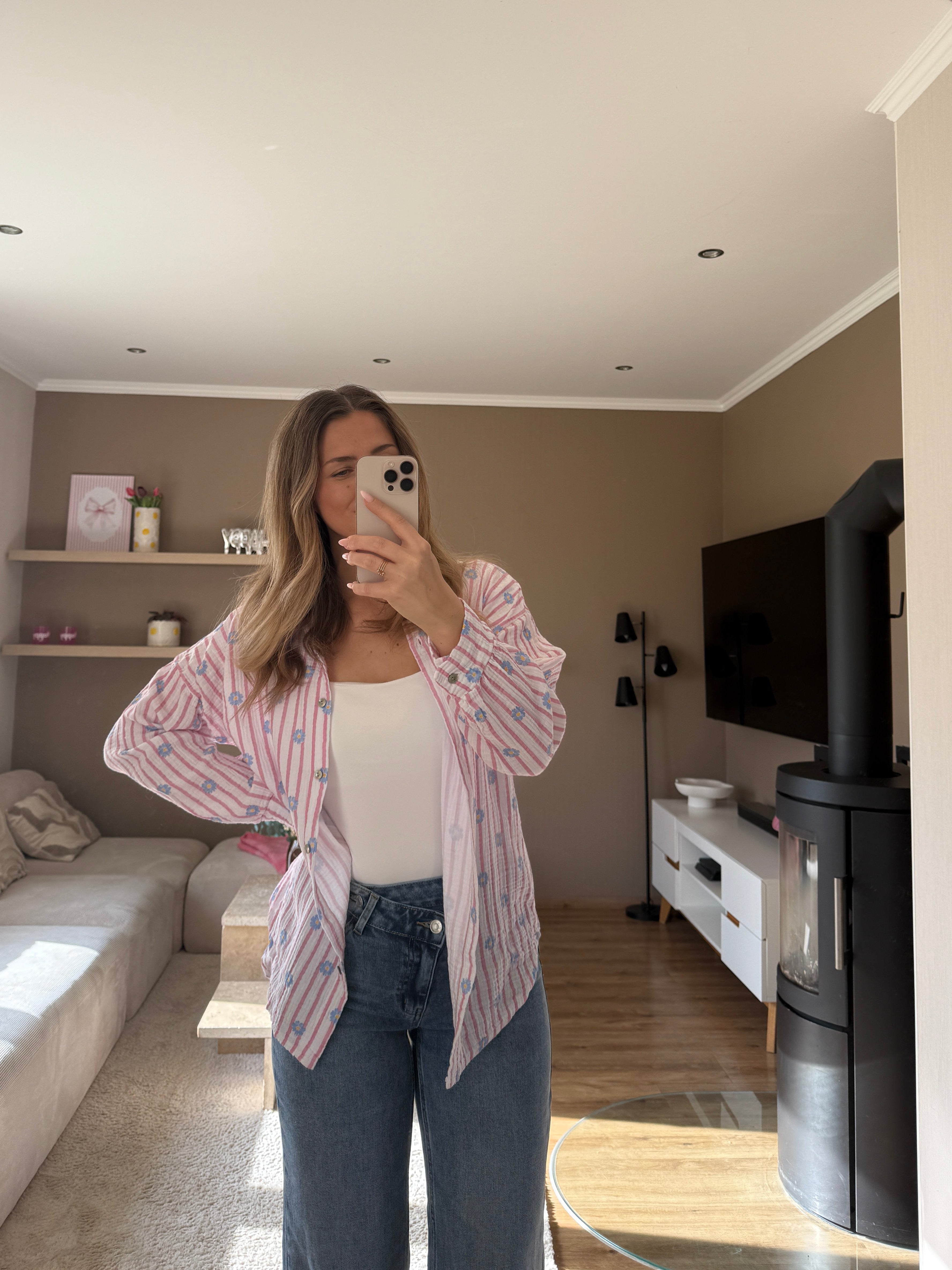 Musselinbluse - Flower