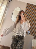 Musselinbluse - Spitze