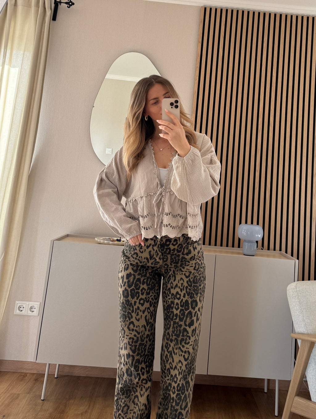 Musselinbluse - Spitze