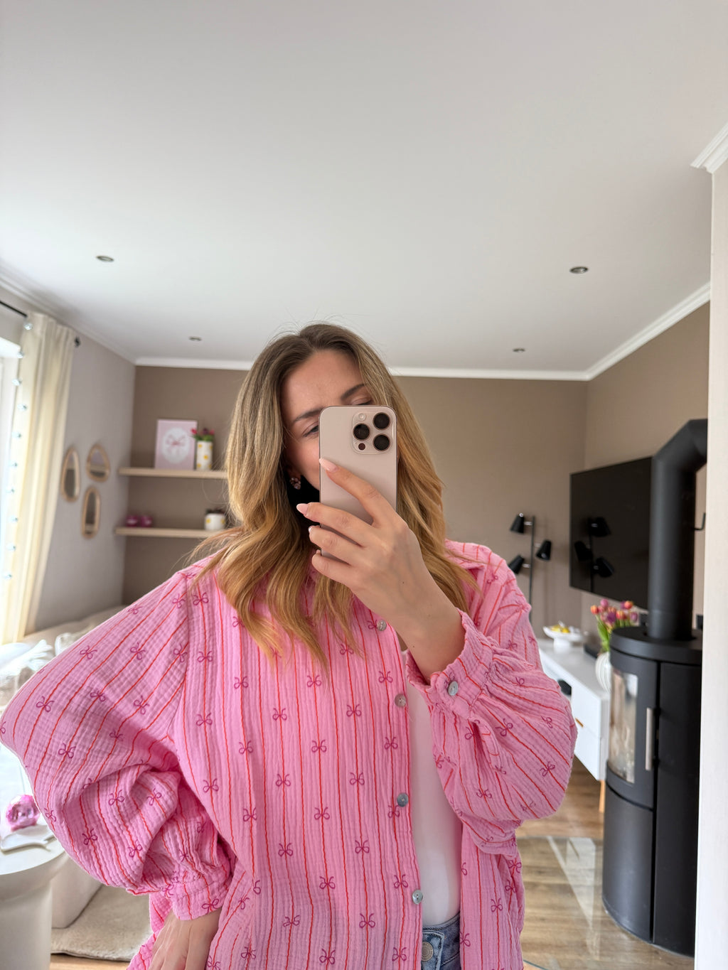 Musselinbluse - Bow
